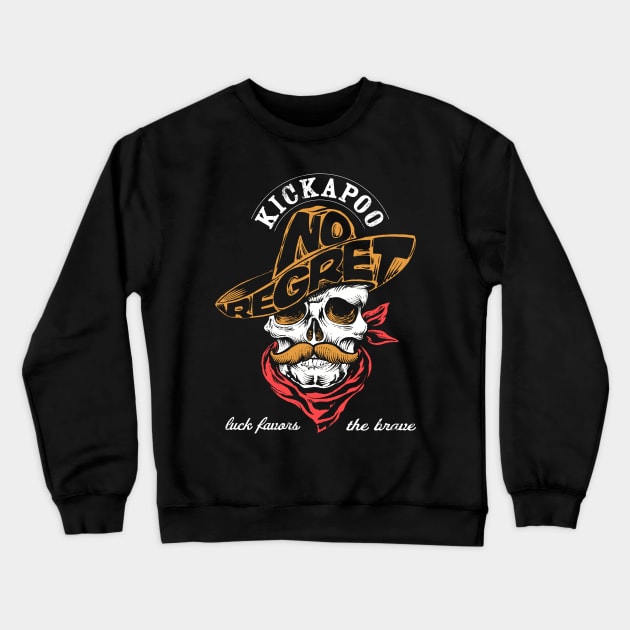 Kickapoo Gambler Casino Skull Crewneck Sweatshirt by Black Tee Inc
